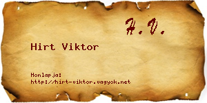 Hirt Viktor névjegykártya